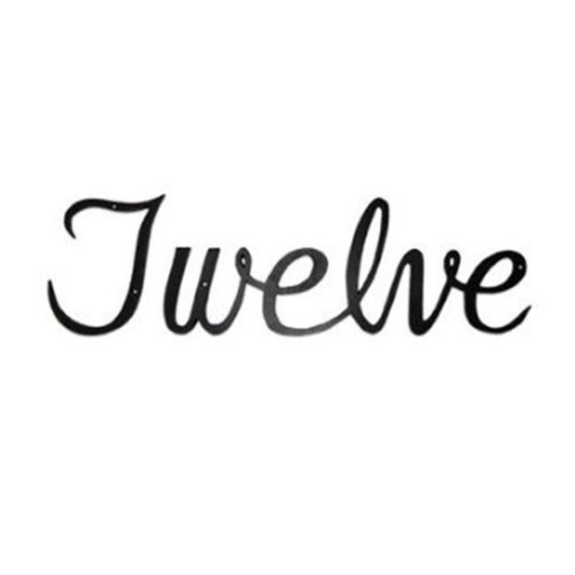 Montague Metal Products SHN-12sm Small Script Modern House Number Twelve