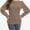 khaki, variant on Women's Fall Puff Long Sleeve Tunic Tops Pleated Crew Neck Shirts Blouses Casual Loose T-Shirts
