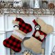 thumbnail image 2 of OurWarm Pet Christmas Stockings Buffalo Plaid Puppy Dog Stocking Cotton and Burlap Bone Christmas Gift Bags for Dog 42cm*26cm, 2 of 4