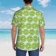 thumbnail image 6 of Goofa Green Lemon Slices Hawaiian Shirt for Men, Unisex Summer Beach Casual Short Sleeve Button Down Shirts,Aloha Tropical Floral print shirt-Large, 6 of 9