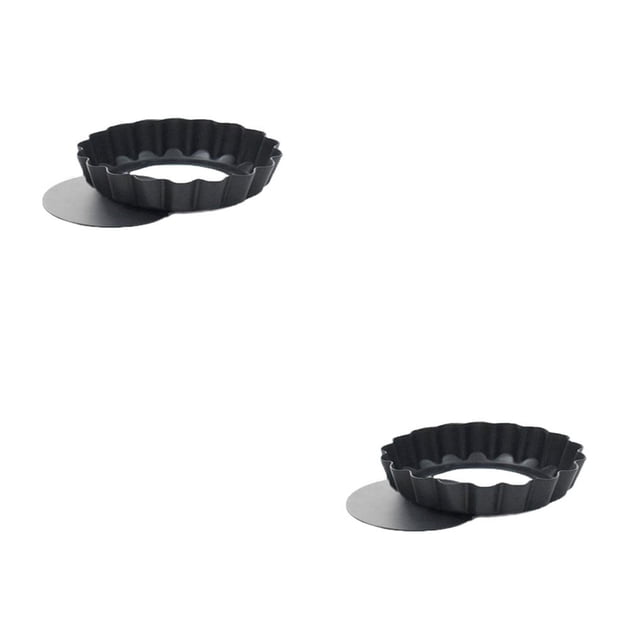 bedienty Quiche Pan Removable Bottom Non Stick Bakeware Kits Baking Accessory Kitchen Supplies Household Items Cooking Tools Regular 5inch 2Set