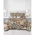 thumbnail image 2 of Twin Quilt Bedding Set, Farmhouse Checkered Reversible Summer Quilt 3 Pieces, Rustic Retro Farm Life Assembling Lightweight Bedspreads Coverlets with 2 Pillow Shams for All Seasons, 2 of 5