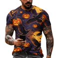 thumbnail image 5 of Trgacdwlo Funny Pumpkin Ghost Men Halloween Shirts Crew Neck Mens Shirts Short Sleeve Spooky Season Mens Graphic T-Shirts, 5 of 6
