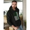 thumbnail image 2 of Tstars Mens Gift for St Patricks Day Big Irish American Flag with Clovers St Patricks Day Cool Shirts Gift for Him Irish Shirt Pride Proud Irish Hoodie, 2 of 5