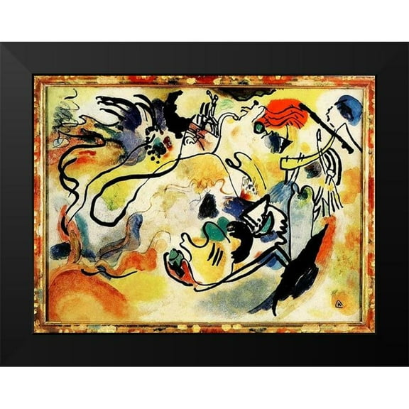 Kandinsky, Wassily 14x12 Black Modern Framed Museum Art Print Titled - The Last Judgement 1912