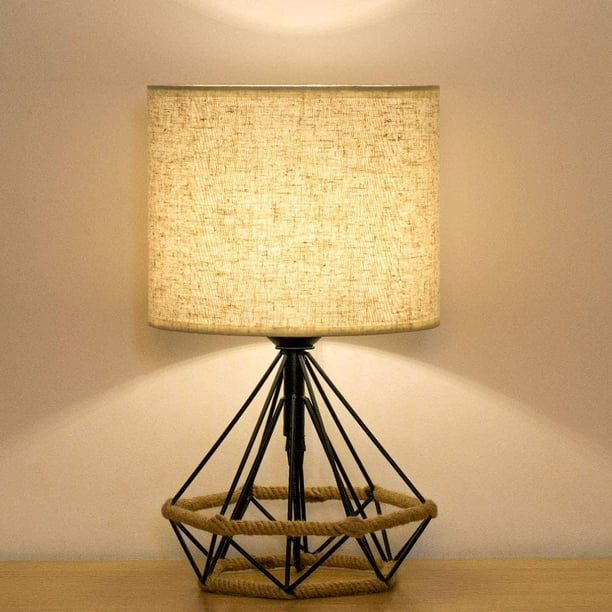 Haitral Bedside Lamp Small Black Table Lamp, Modern Hollowed Out Base