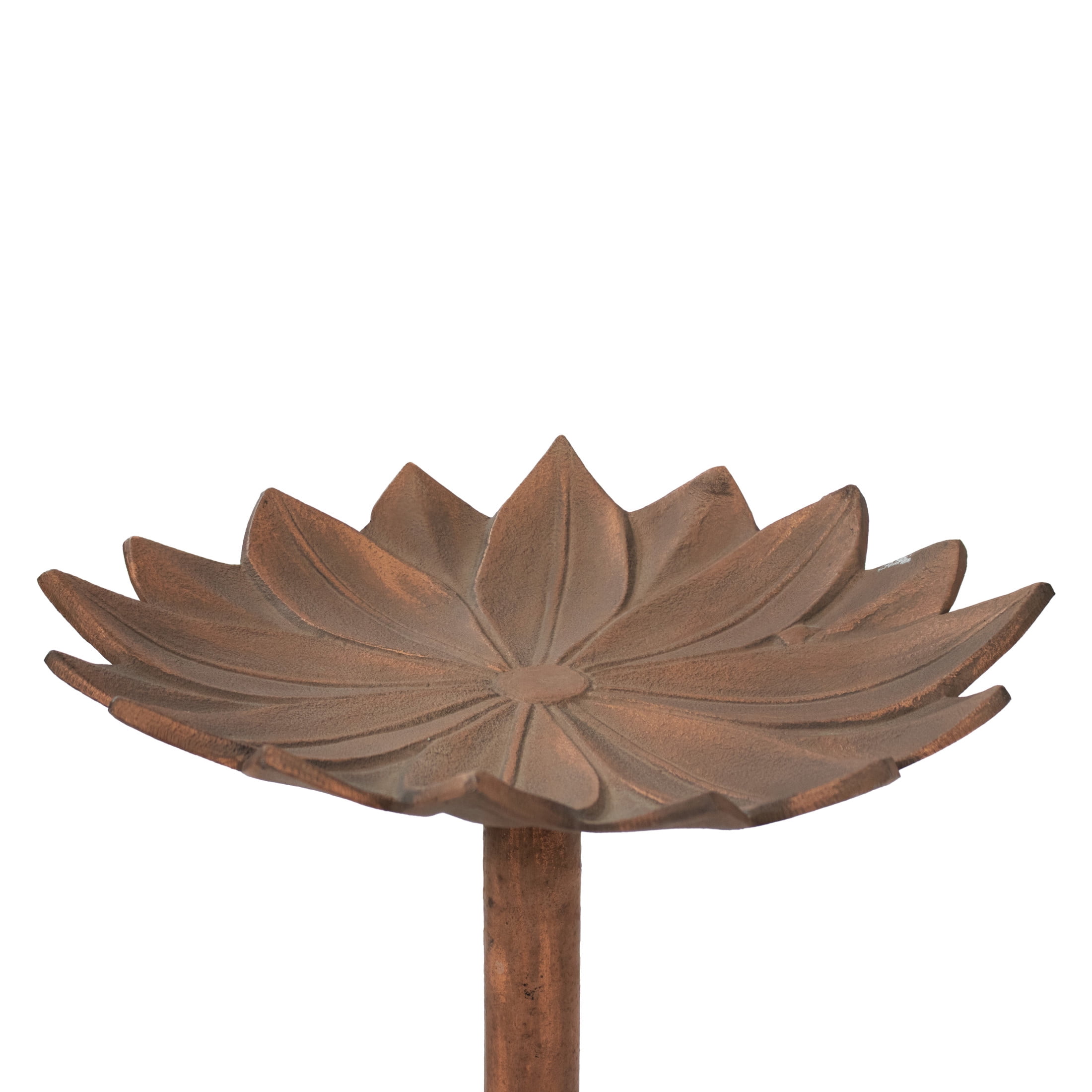 Sunnydaze Garden Lotus Freestanding Cast Aluminum Outdoor Bird Bath, Copper Patina