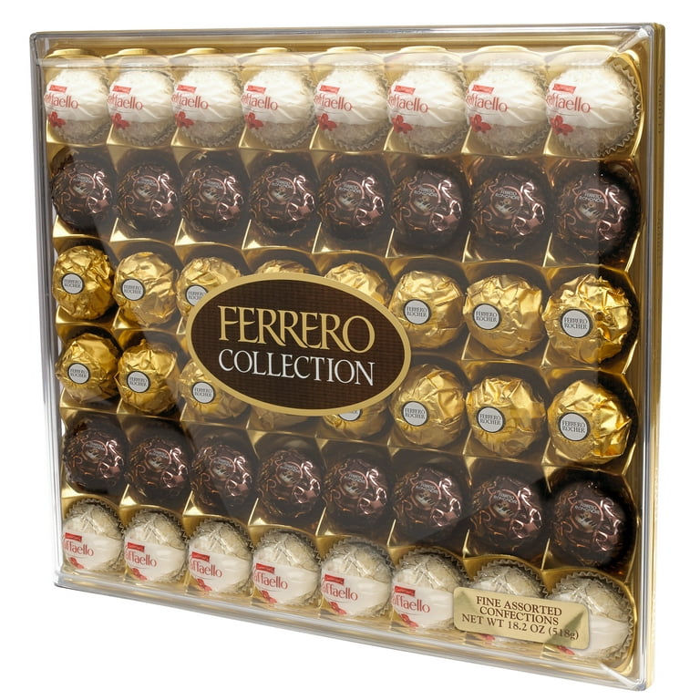 Ferrero Rocher Collection, Fine Hazelnut Milk Chocolates, 48 Count, Gift Box, Assorted Coconut Candy and Chocolates, 18.2 oz
