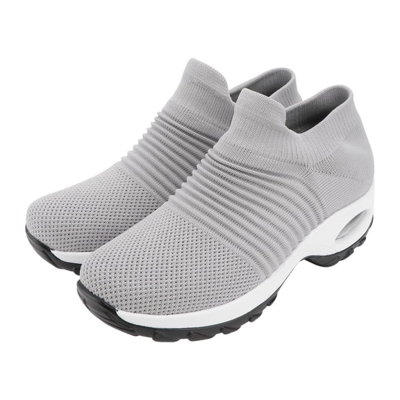 TEHAUX 1Pair Grey Casual Shoes for Woman Breathable Upper Comfortable Leisure Footwear