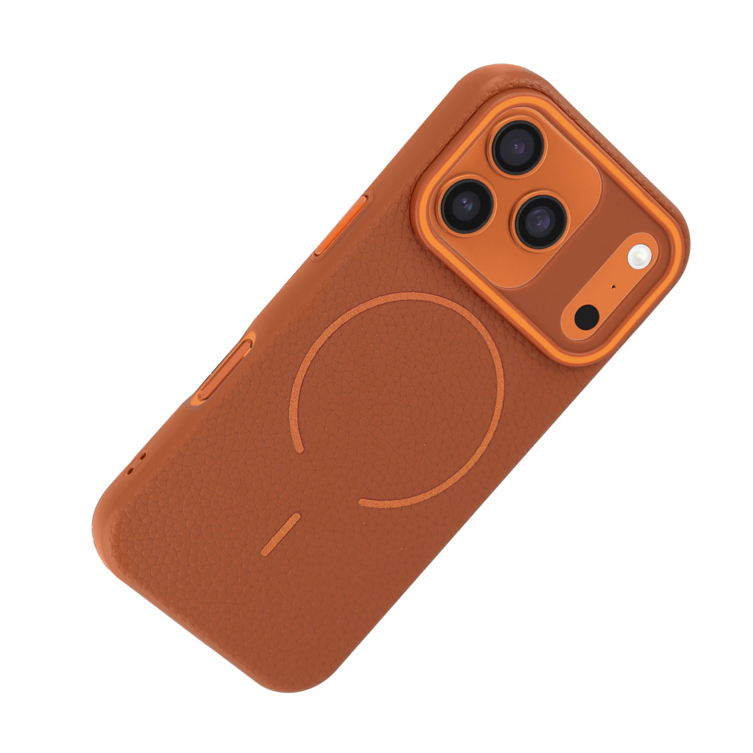 Magnetic Leather Soft Cases for iPhone 17 Pro Max - Golden Brown