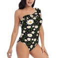 thumbnail image 3 of Sikiie Daisy Print Women One Piece Swimsuits Tummy Control One Shoulder Bathing Suits Ruffle Swimwear, From S to XXL-, 3 of 6