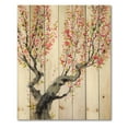 thumbnail image 3 of Designart 'Red Spring Flowers On Tree Branches' Traditional Print on Natural Pine Wood, 3 of 5