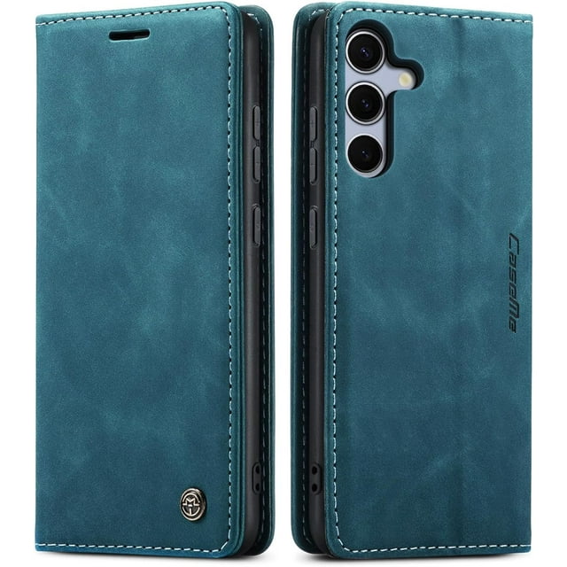 Funda para Samsung Galaxy S25, diseño clásico de cuero tipo billetera, cierre magnético, función atril, ranura para tarjetas, protección a prueba de golpes para Samsung Galaxy S25