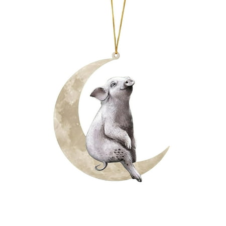 

Huaai Hangs Animals Sitting On The Moon Ornaments For Christmas Tree Doubleprinted Acrylic Hanging Pendant For Christmas Tree Decorations Window Wall Hanging Ornament Living Room Decoration Ho J