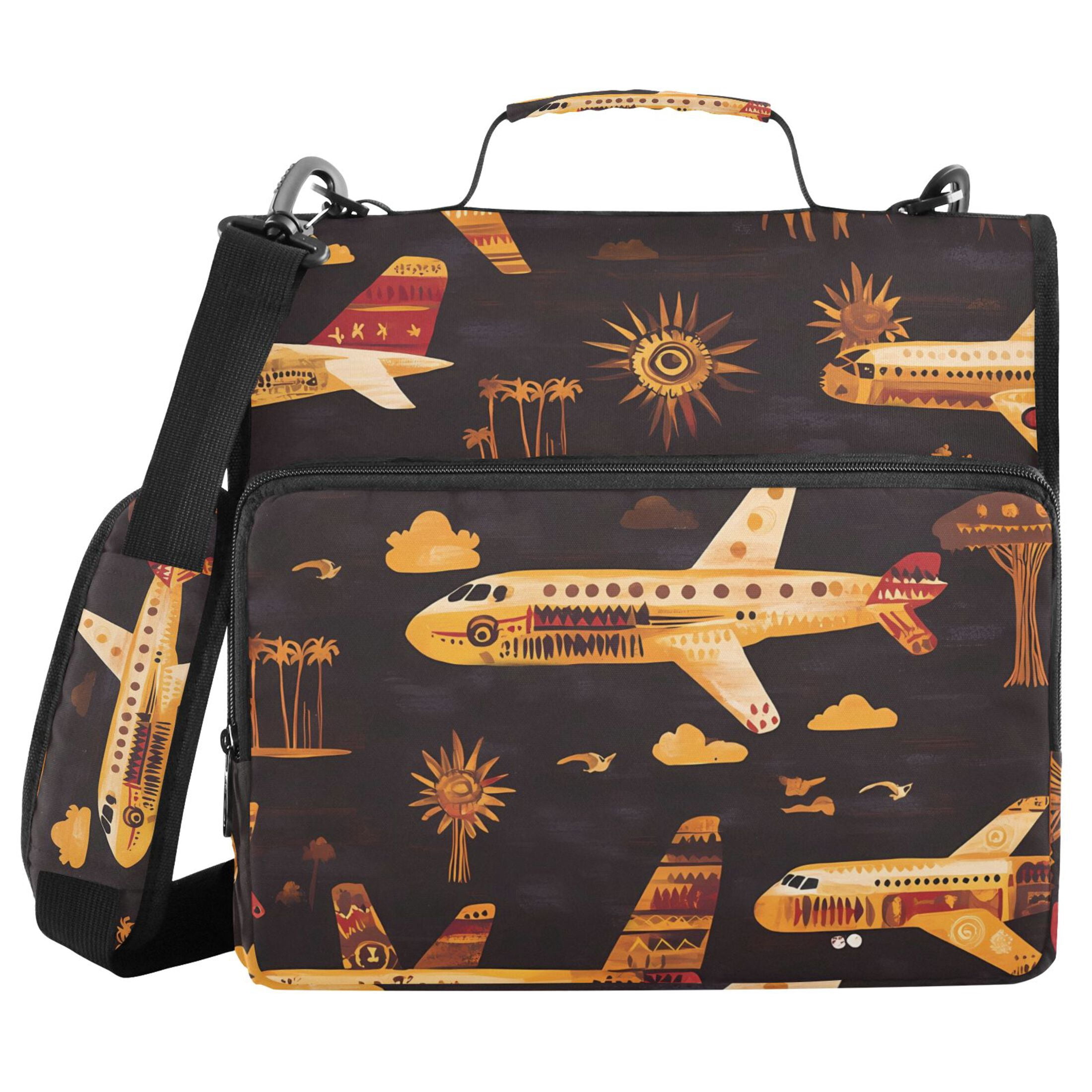 ALAZA Zipper Binder Totem Airplane 3 Ring Trapper Keeper File Folder Organizer Bag