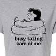 thumbnail image 3 of Peanuts - Busy Taking Care Of Me - Juniors Cropped Cotton Blend T-Shirt, 3 of 6