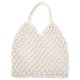 thumbnail image 1 of Hollow out Mesh Knitted Bag Handmade Beach Cotton String Bag Unlined Shoulder Bag (White), 1 of 4