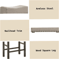 thumbnail image 4 of Set of 2 Counter Height Bar Stools with Tan Linen Upholstery and Weathered Gray Finish, 4 of 5