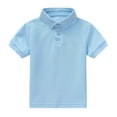 thumbnail image 4 of Eltusu Boys Polo Shirts, Pullover Soft Short Sleeve Two Pieces Collar Shirts Light Blue Size 4-5 T, 4 of 7