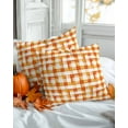 thumbnail image 2 of Decorative Throw Pillow Covers 16x16 Inch Set of 2 Orange Plaid Fall Decor Pillow Cases for Couch, Watercolor Buffalo Check Plaid Cushion Case for Living Room Bedroom Bed Car Chair, 2 of 9