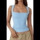 thumbnail image 2 of Camiseta Sin Mangas con Cuello Cuadrado para Mujer, Azul , Talla XL, 2 of 9