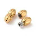 thumbnail image 3 of 10sets Ion Plating(IP) 304 Stainless Steel Screw Clasps Oval Golden 12x5mm Hole: 0.7mm Gold, 3 of 3