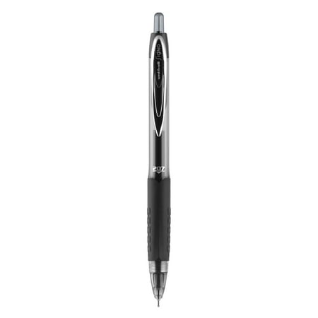 Uniball 207 Needle Retractable Gel Pens, Medium Point (0.7mm), Black Ink, 12 Count