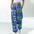 thumbnail image 2 of Baggy Sweatpants for Women Elastic Waist Joggers Pants St. Patricks Day Printed Sports Athletic Fitness Sweatpants (XXL, Blue), 2 of 5