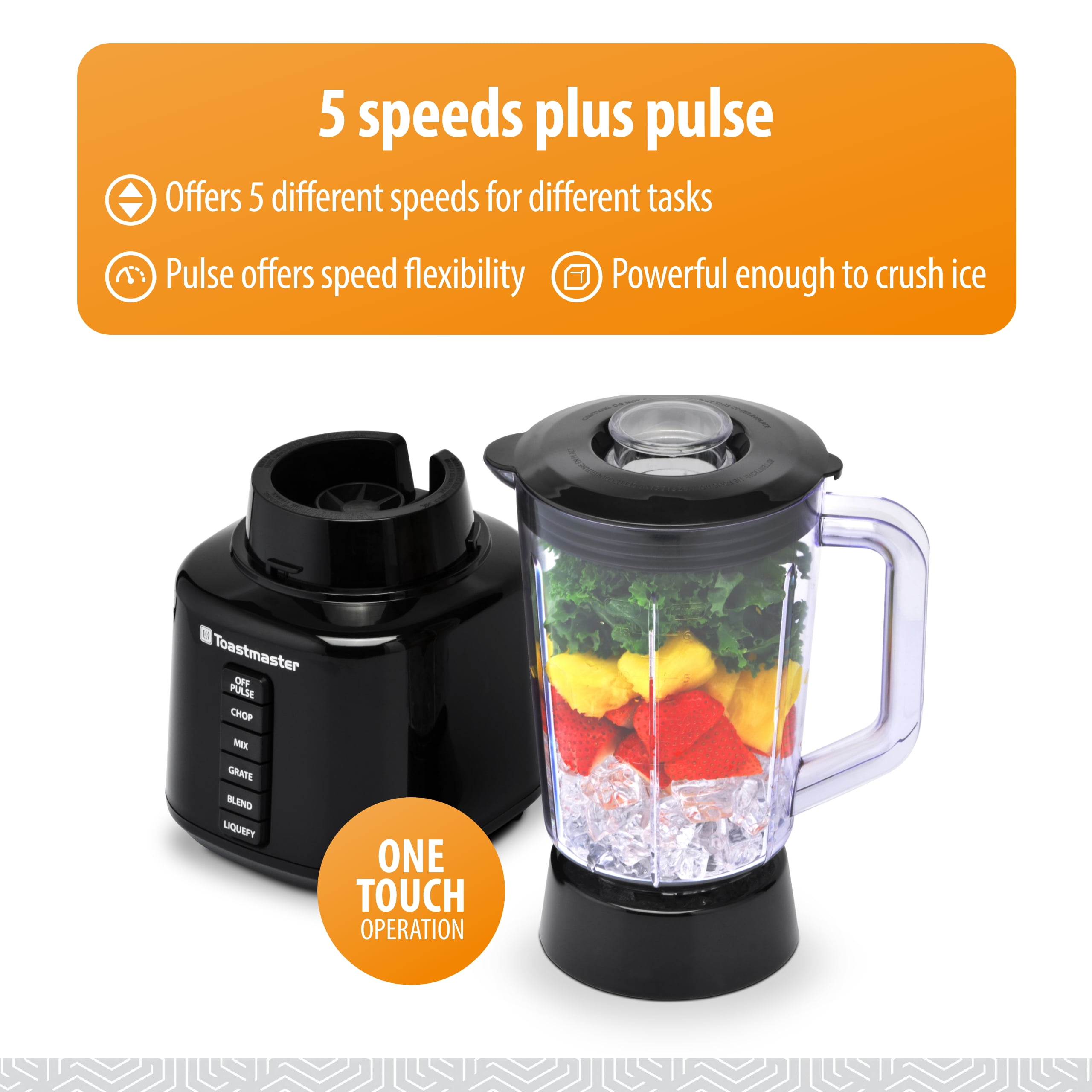 Toastmaster 450 Watt Blender with 48 oz BPA-Free Jar