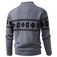 thumbnail image 3 of Levmjia Men's Stand Collar Jacket Double Zip Up Sweater Winter Knit Jacket for Men Casual Elastic Knit Outwear Warm Nylon Spandex Fleece Lined Sweater Slim Fit Pullover M-4XL, 3 of 5