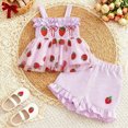 thumbnail image 2 of TOWED22 Girls 2 Piece Cute Summer Clothes Sets Toddler Infant Sleeveless Tank Top Shirts and Shorts Sweet Outfits Casual Cotton Clothing(Purple,3-4 Y), 2 of 4