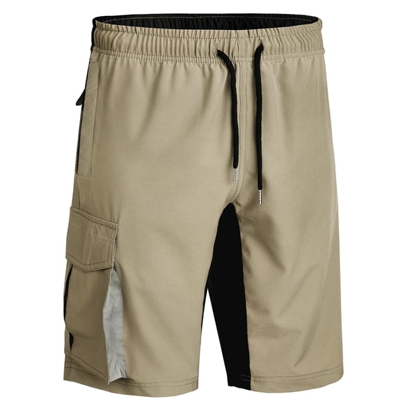 Men's Cargo Shorts Quick Dry Lightweight Outdoor Hiking Shorts Elastic Waist Drawstring Casual Summer Fishing Golf Active Bottoms with Multi-Pockets