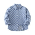 thumbnail image 1 of Tranfacy Veste à Rayures à Col en V pour Enfants de 1 à 6 Ans, Boutonnée, Manches Longues, Respirante, Automne, Décontractée, Mode, Hauts, 1 of 7