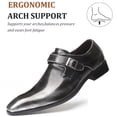 thumbnail image 2 of Men's Formal Oxford Shoes Genuine Leather Monk Strap Business Moccasin Casual Comfortable Slip-On Classic Loafers Gray 8.5 US, 2 of 7