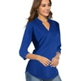 thumbnail image 6 of CEASIKERY Women's Blouse;3/4 Sleeve Tops;V Neck Casual Tunic;Loose Shirt, 6 of 12
