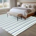 thumbnail image 4 of Minimalist Lines Large Area Rugs 5x8 ft Hand Painted Blue Green Stripes Washable Rug Non Slip Indoor Carpet Absorbent Floor Mat for Living Room Bedroom Dining Room, 4 of 9