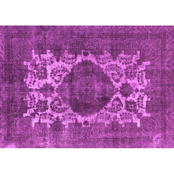 Ahgly Company Indoor Rectangle Oriental Pink Industrial Area Rugs, 7' x 9'
