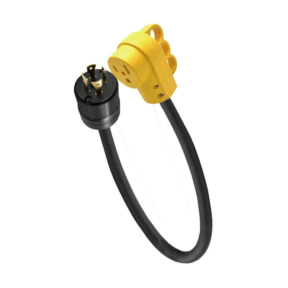 L14-30P to 6-50R Generator Power Cord Welder Adapter 3 Wire 125/250v 18 Inches Long