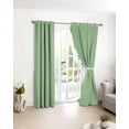 thumbnail image 3 of Light Sage Green Blackout Curtains for Bedroom/Living Room, Thermal Insulated Kitchen Curtains, Solid Color Farmhouse Green Grommet Darkening Window Treatment Drapes 42"x63"x2, 3 of 8
