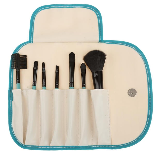 7pcs Herramienta Cosméticos Maquillaje de Ojos Cepillo Set + Funda Verde coral
