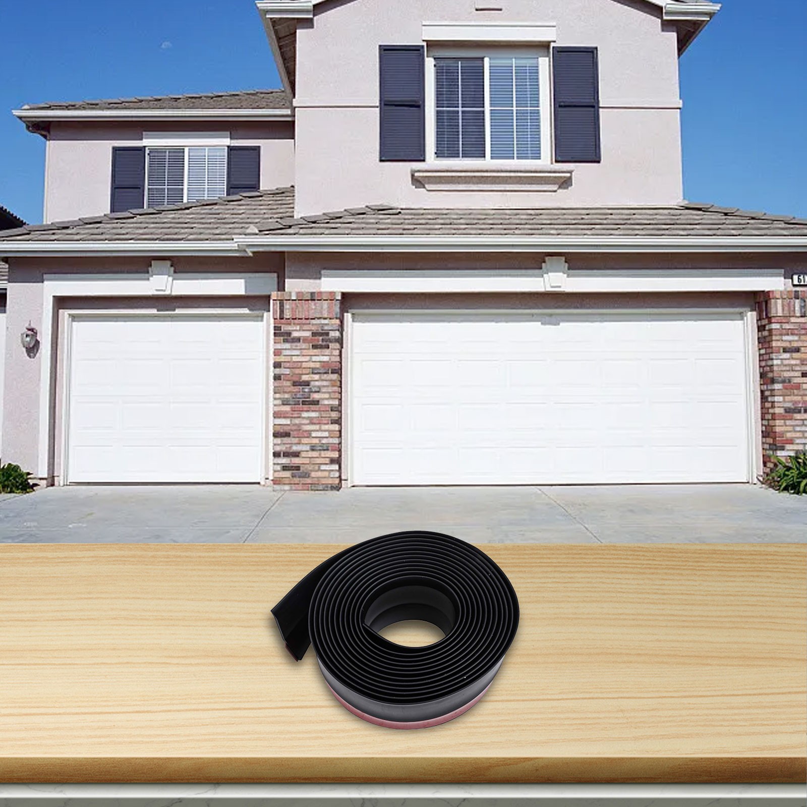 Wodtesl 1pc 300cm Garage Door Seal Strip Multipurpose Garage Door Seals Top Rubber Strip Garage Door Draught Excluder Door Weather Strip