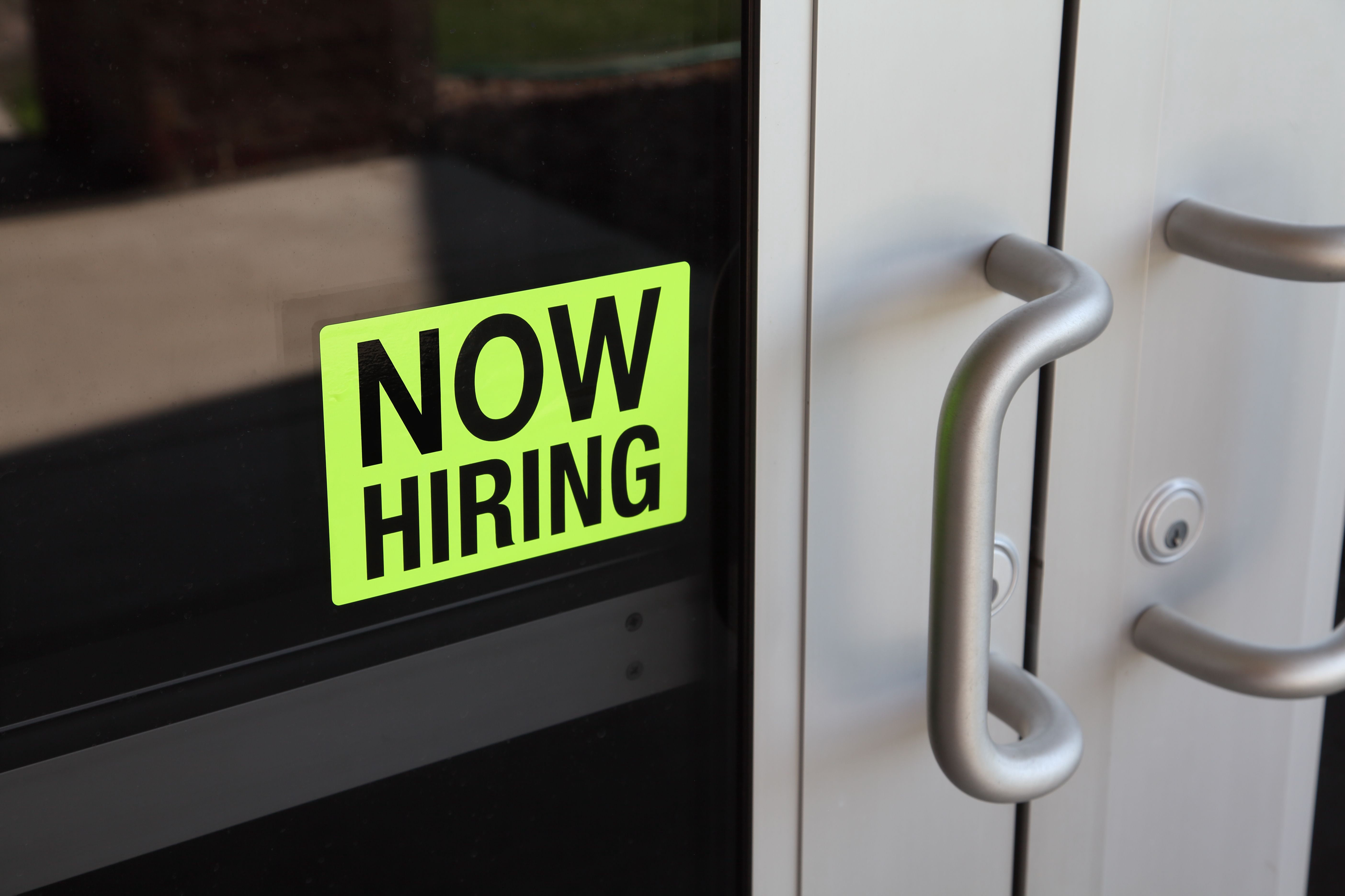 Sunburst Systems Now Hiring Adhesive Decal 8.5" x 5", Yellow