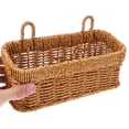 thumbnail image 2 of Cesta colgante tejida con asa, cesta de ratán sintético, cesta tejida para cebollas, cesta para frutas, 2 of 8