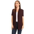 thumbnail image 2 of MOA Collection Casual Open Front Short Sleeve Cardigan, 2 of 5