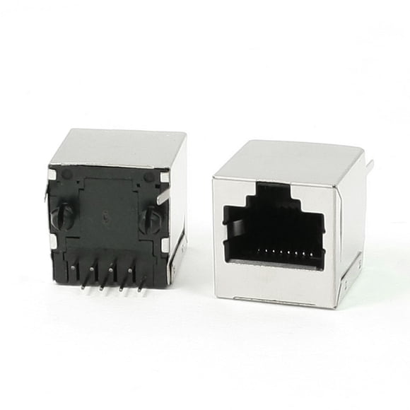 Conector hembra PCB RJ45 de 8 pines de montaje vertical 2 piezas