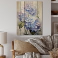 thumbnail image 2 of Designart "Blue violet Hydrangea Eternal Blooms II" Floral Print on Natural Pine Wood, 2 of 5