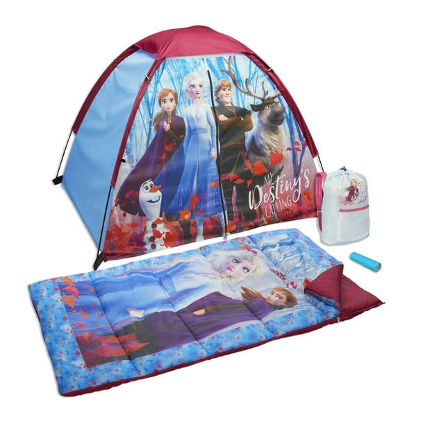 Disney Frozen 2 4Piece Sling Kit (NoFloor Dome Tent, Sleeping Bag