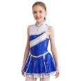 thumbnail image 3 of TiaoBug Robe de Danse Sans Manches à Sequins Brillants pour Filles, Costume de Cheerleading, Bleu Royal 14, 3 of 7
