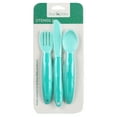 thumbnail image 2 of Busy Baby Silicone, BPA-Free Utensils for Babies and Toddlers, Fork, Spoon and Knife Set, Spearmint, 2 of 10