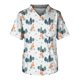 thumbnail image 1 of Men's Short Sleeve V Neck Small Animals Print Chest Pocket Carer Top5XL, 1 of 3